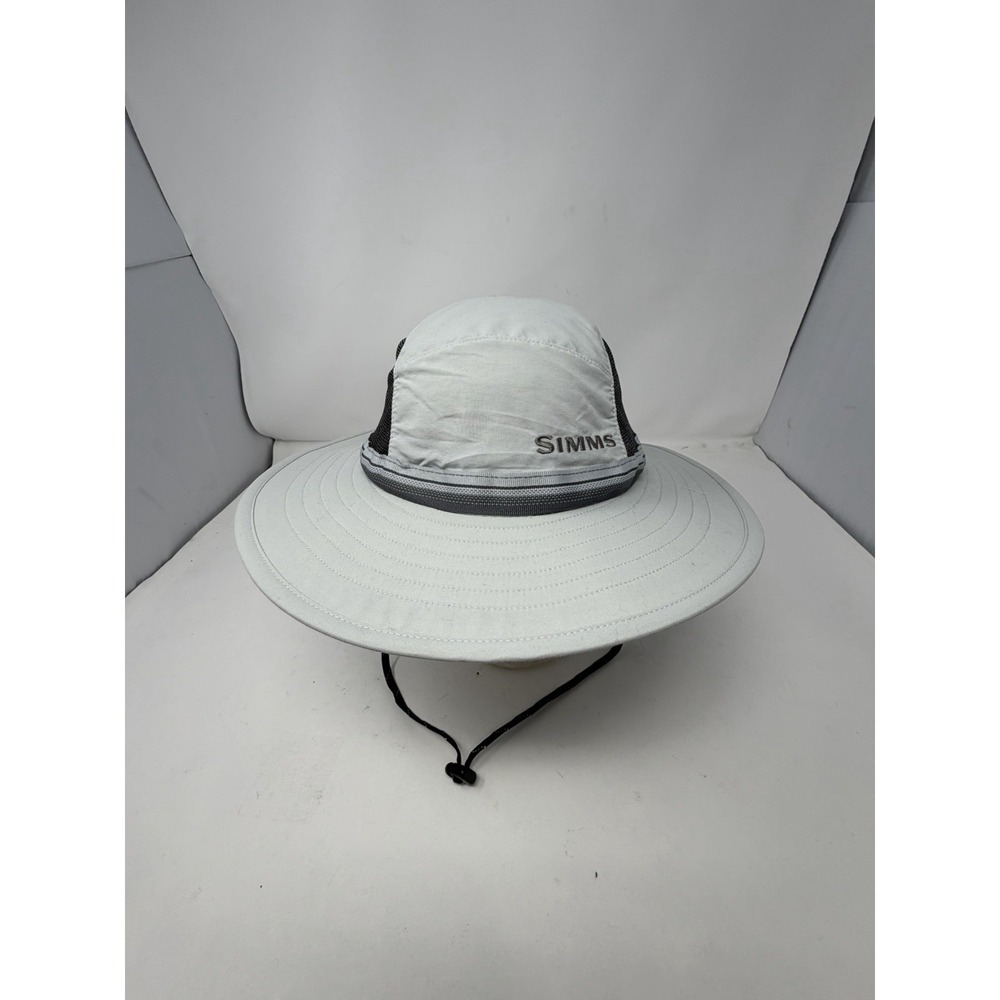 Simms Mens Solar Sombrero Fishing Hat S/M NWT Sterling Gray UPF 50 Sun Cap 13968